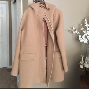 J. Crew wool tan hooded coat
